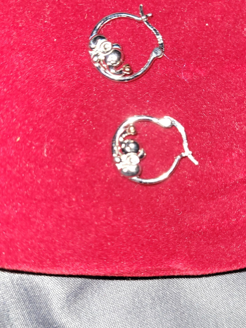 Sterling Silver Elephant Hoop Earrings. Childrens Jewelry
